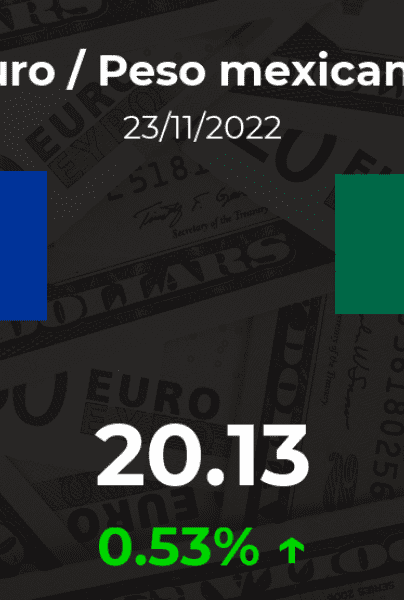 Precio del Euro / Peso mexicano (EUR/MXN) del 23 de noviembre
