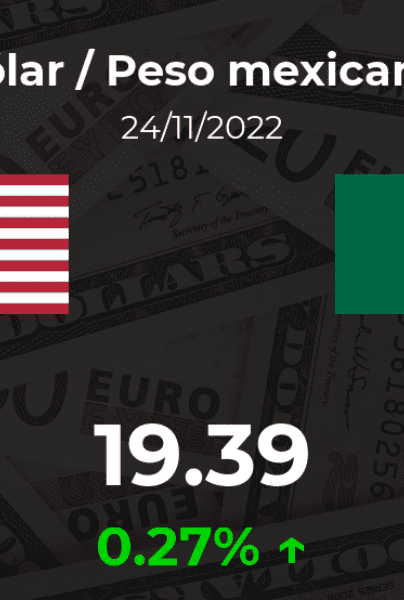 Precio del Dólar / Peso mexicano (USD/MXN) del 24 de noviembre
